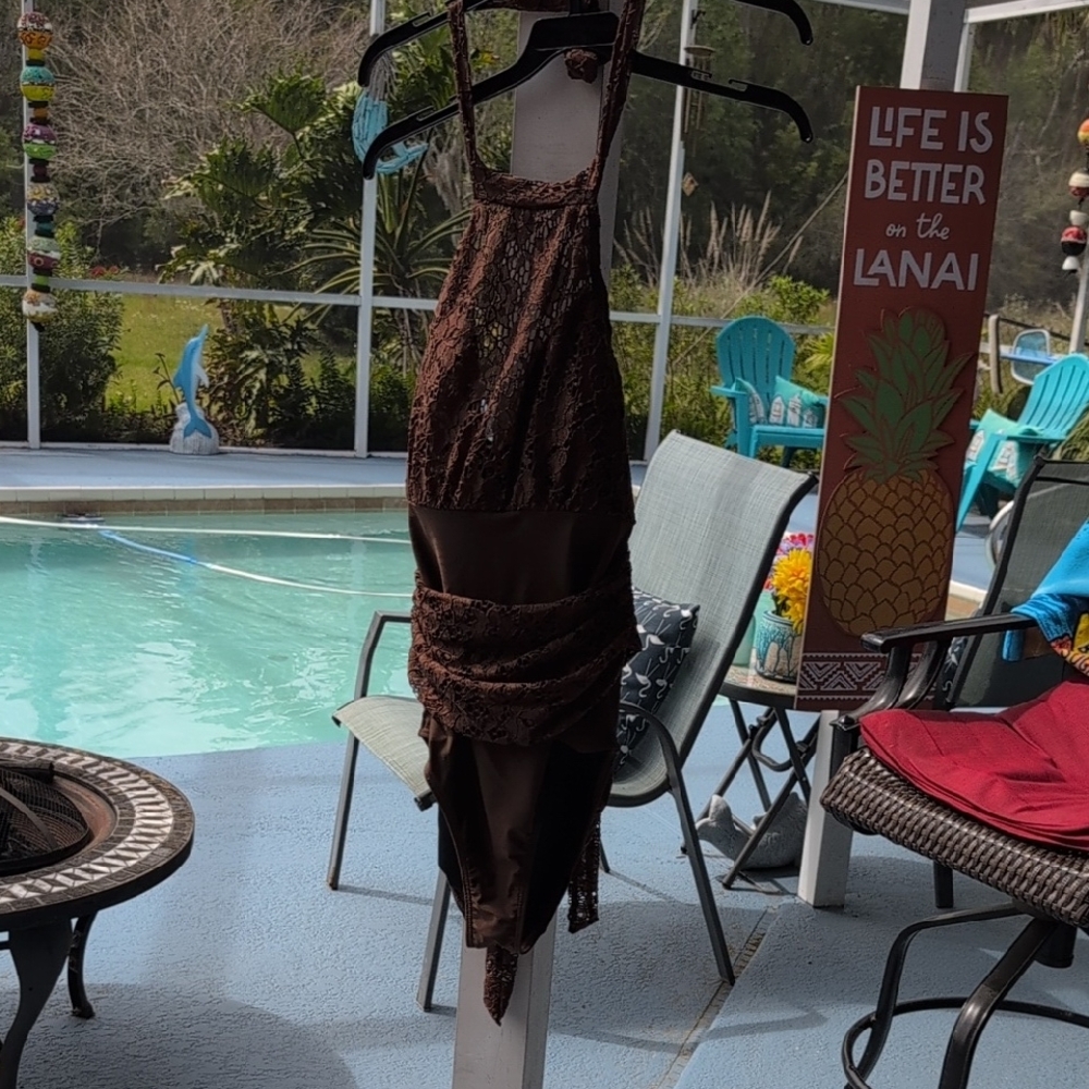 Brown Halter Swimsuit